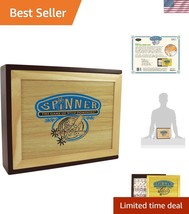 Collector’s Wooden Case Spinner Domino Game for 2-8 Players: Fun for Age... - $51.00