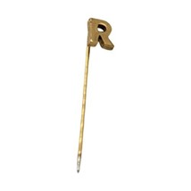 Vintage Stick Hat Pin Letter R Gold Tone Costume Jewelry Accessories No Cap  - £5.99 GBP