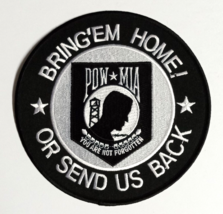 Bring &#39;Em Home POW MIA Clothing Round Embroidered Iron On Jacket Patch 6... - £11.34 GBP