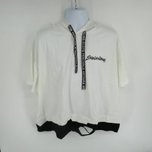 Tebreux Mens Short Sleeve White Hooded Shirt XXL - $24.75