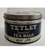 Vintage Tetley Tea Bags Round Metal Tin EMPTY Lidded Storage Box - £14.79 GBP