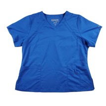 Gray&#39;s Anatomy Scrub Top Womens Size 2XL Barco V-Neck Short Sleeve Blue Pockets - £15.90 GBP