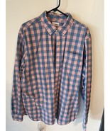 Sonoma Button Up Shirt Men&#39;s Size XL Long Sleeve Pink/ Blue Plaid - $20.46 CAD