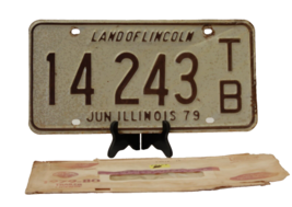 1979 Illinois License Plate Business Trailer Single Plate With Mailing E... - £4.89 GBP