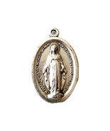 1980s Religious Necklace Pendant Mary Conceived Without Sin Miracle Ital... - $27.15 CAD