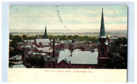 View From College Tower Northampton Massachusetts Postcard Posted 1907 - £16.41 GBP