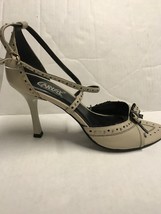 Carlos Women&#39;s Shoes Bone With Black And Silver Accents Heels Size 9. - £23.85 GBP