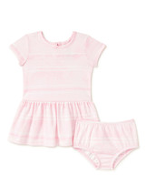 Wonder Nation Baby Girl Knit Cotton Dress Set Peach Whisper 6-9 Months - £15.92 GBP