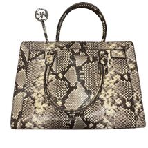Michael Kors Snakeskin Tote Bag Silver Tone Hardware MK  Logo - $55.44