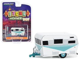 1958 Siesta Travel Trailer White Teal w Polished Silver Stripes Hitched Homes Se - £14.71 GBP