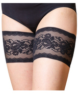 Bandelettes Anti Chafing Lace Thigh Bands - Peony Black - $20.89+