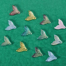 5 Glass Mermaid Tail Charms Ocean Pendants Assorted Lot Mixed Set 20mm * - £3.19 GBP