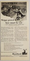 1953 Print Ad Hartford Insurance Dog Wakes Family When House is on Fire - £10.49 GBP