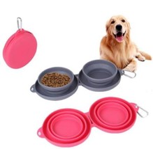 Portable Travel Dog Bowl,Collapsible Dog Bowl with carbiner clip Portable Pet Bo - £14.32 GBP