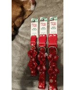 Merry &amp; Bright Holiday Dog Collar (XLarge) Red Snowflake Pawprint Bow Tie - $7.89