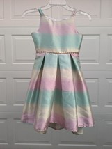 Emily Rose Rainbow Dress Girls Hombre High Low Rhinestones Pastels Party Size 7 - £28.40 GBP