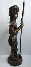 Large Bronzed Spelter Warrior Guard Military Sculpture Figurine 35.5"H, 58Lbs image 8