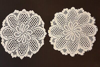 Lace Doily LOT White Openwork 12&quot; Round Floral Presentation Mat Table Pr... - $5.86
