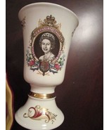 Royal Worcester England Palissy Goblet Queen Elizabeth Ii Silver Jubilee... - €63,33 EUR