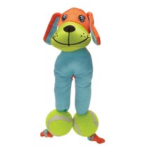 MPP Dog Toy Indoor Outdoor Play Bright Double Tennis Ball Cuddle Chew Tug Toss F - £14.93 GBP+