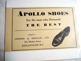 1945 South Africa Ad Apollo Shoes For the Man Who Demands the Best - $7.99