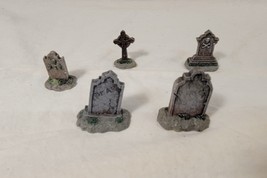 Lemax 44145 Tombstones Set Of 5 Spooky Town Halloween Decor Accessories Used - £7.82 GBP