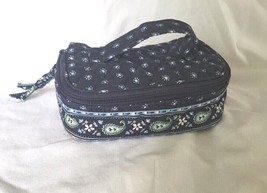 Vera Bradley Small Zippered w/Handle Cosmetic Jewelry Travel Bag Blue Pa... - $21.99