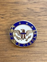 NAVY USN US VINTAGE INNER CIRCLE BLUE SHIELD LAPEL HAT PIN with WEAR/DAMAGE - $10.00