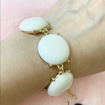 Fashion Bracelet Jewelry White Round - Gold Tone NEW 8-10 inches - £7.81 GBP