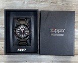 ZIPPO 45014-YF Men&#39;s Black Analog Dial Quartz Stainless Steel Watch Need... - $49.45