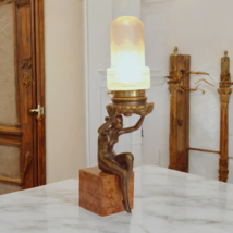 Unique Original Type Déco Lampe Figurine &quot; Athene &quot; Lampe de Cuivre 1920 - $809.51