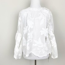 NEW Bishop + Young White Palermo Flare Sleeve Boho Floral Lace Top Womens Medium - £22.34 GBP