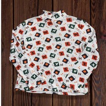 VINTAGE 80s 90s Halloween Turtleneck Sweater Blouse Top Cats Ghosts Pump... - €15,63 EUR
