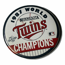 1987 Minnesota Twins World Series Champions MLB Pinback Button Pin 3-1/4” - $6.84 CAD