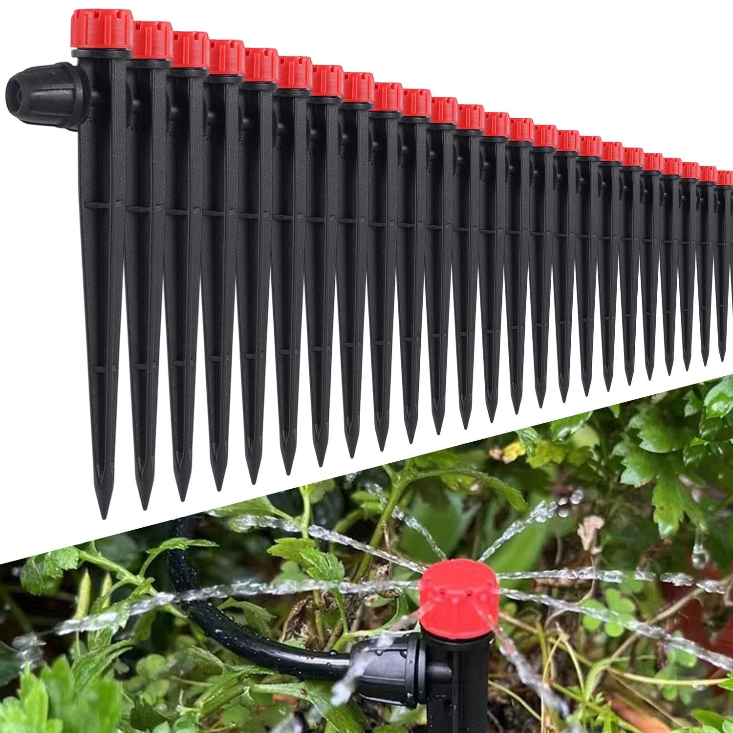 50 Pcs Drip Irrigation Emitters With Lock, Adjustable 360, 7Mm Watering ... - $38.99