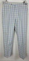 Vintage Higgins Slacks Plaid Golf Pants Pastel Blue Pink Green Adjustabl... - £54.51 GBP