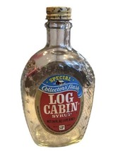 Log Cabin Syrup Bottle Vintage Embossed Statute of Liberty Collectors Flask 24oz - $16.83