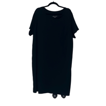 Ava &amp; Viv Womens 3X Black Cotton T Shirt Sheath Dress Short Sleeve Casua... - £14.76 GBP