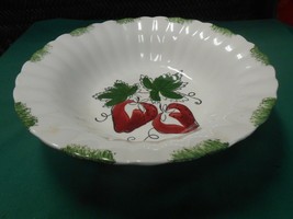 An item in the Pottery & Glass category: Beautiful Vintage BLUE RIDGE Potteries "Wild Strawberry" Serving BOWL 9.5"