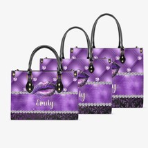 Women&#39;s Tote Bag - Purple Tuft and Damask, Lips, Personalised - £47.36 GBP+