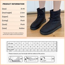 Brand Winter Snow Boots High Quality Quilted Nylon Down Ankle Boots Women Round  - £79.71 GBP