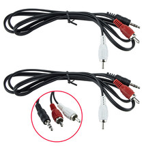 2Pcs 3Ft Aux Audio 3.5Mm Stereo Male To 2 Rca Stereo Audio Speaker Y Cable - £14.07 GBP