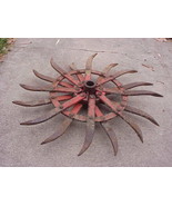 Vintage Heavy Cast Iron 20" Rotary Hoe Blade Farm Agriculture Primitive Lawn Art - $955.79 MXN