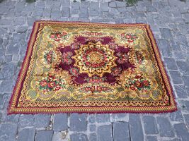 Large size velvet bedspread, vintage Italian velvet floral bed cover, bo... - $150.00