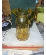 Vintage Kanawha Glass Amber Grape Pattern Glass Pitcher 6.0” - £19.69 GBP