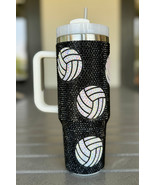 Black 40 Oz Rhinestone Volleyball Tumbler with Handle - $34.41