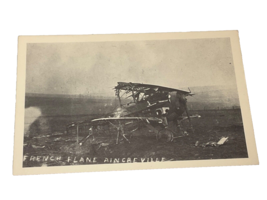 WW1 RPPC French Downed Airplane Aincreville, France Unused Postcard - £43.62 GBP