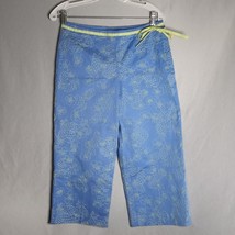 Talbots Stretch Blue/Lime Pineapple/Floral Detail Capris Women&#39;s Size 8P - £17.07 GBP