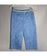 Talbots Stretch Blue/Lime Pineapple/Floral Detail Capris Women&#39;s Size 8P - €18,65 EUR
