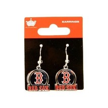 Boston Red Sox Earrings Circle Bar Style Hook Dangle Aminco MLB Official... - $11.64